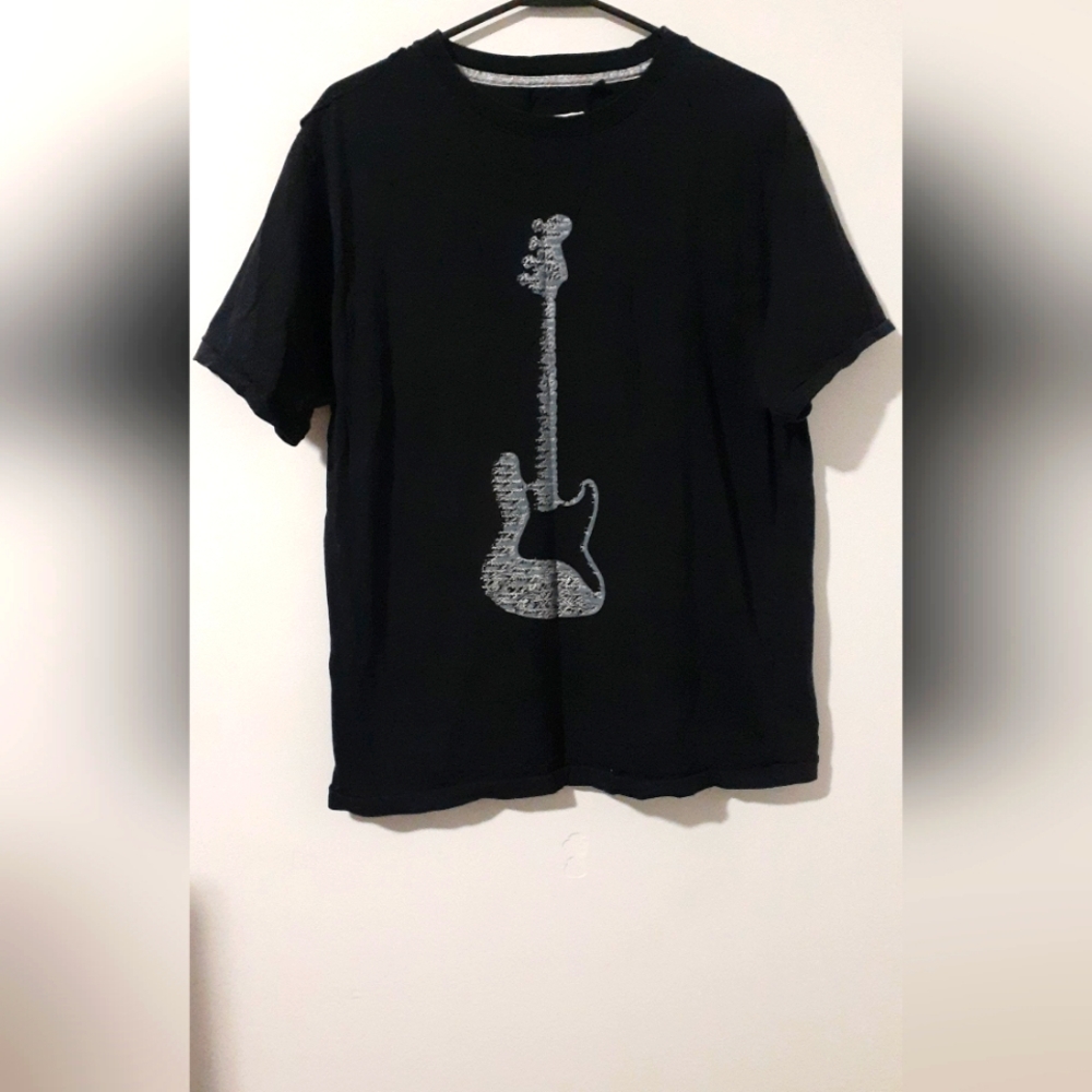 Provogue Shirt Mens L Born To Rock Black/gray Crew Neck